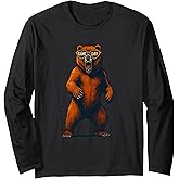 Funny Football Bear Game Day Vintage Shirt Fans Long Sleeve T-Shirt