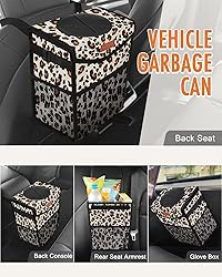 Pritent Car Trash Can with Lid, Cute Leakproof Car