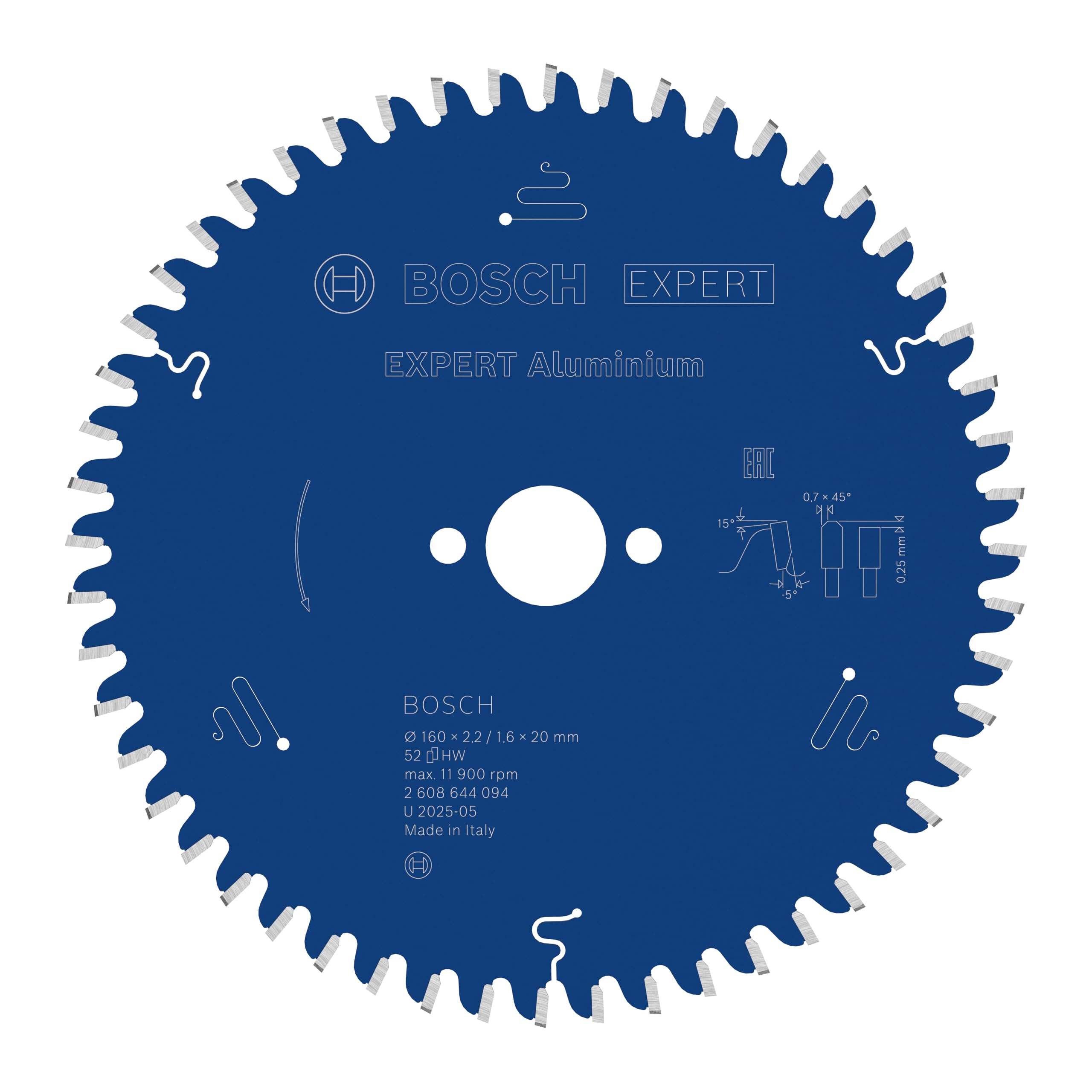 Bosch 1x EXPERT Aluminium Corded Circular Saw Blade for Handheld Circular Saw and Dry Cutter (for Aluminium, Ø mm, Professional Accessory Hand-Held Corded Circular Saws)