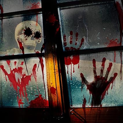 Ying Sheng Halloween Party Decorations 44 Pcs Bloody Window Clings