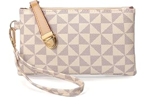 ANCK Women's Wristlet Handbags Clutch Purse Leather Cell Phone Wallet Handbag Credit Card Holder with Wrist Strap