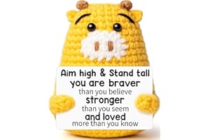 CRYCARROT Positive Crochet Giraffe, Mini Handmade Emotional Giraffe Gifts for Women Men Teens Friends Coworkers, Cute Stuff Decor Inspirational Gifts for Birthday Mothers Day Stocking Stuffers-Aim High Giraffe