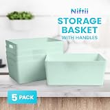 Niftii 5-Pack Plastic Storage Baskets with Handles 3.9L 17x25x11cm view 3