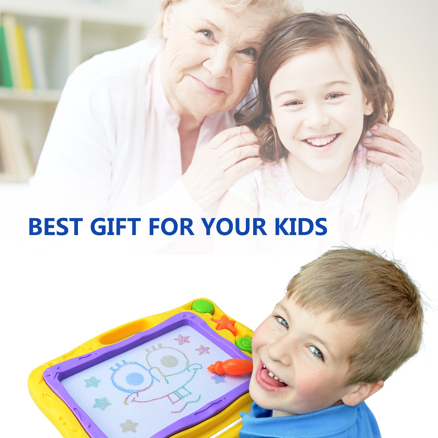 Moobom Tablero de escritura Tablero de dibujo magnético Tablero de dibujo magnético borroso extraíble, un gran regalo de Navidad