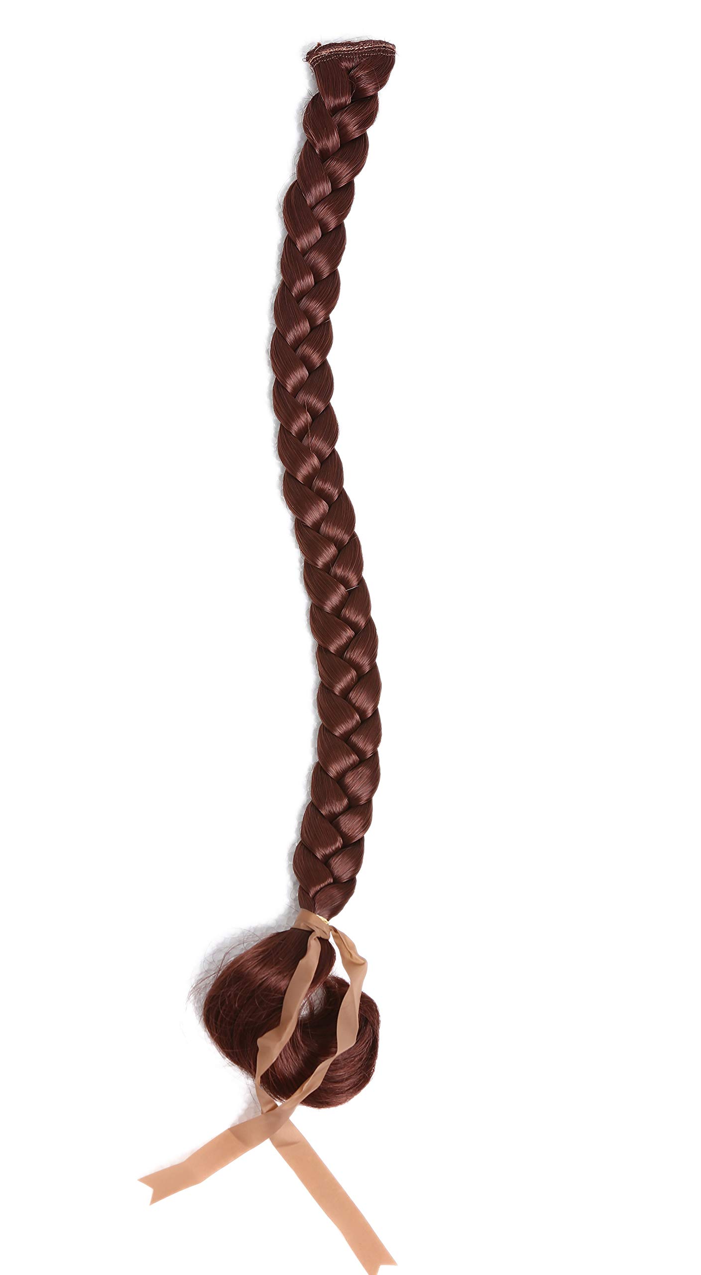 WIG ME UP - SA101-35 Braided Plait Hairpiece plaited Clip-in Hair Extension 20cm dark auburn