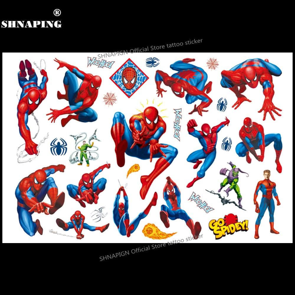 Vczx Cute Spiderman Children Cartoon Temporary Tattoos Sticker Fashion Summer Style Elsa Waterproof Girls Kids Boys Hot Amazon Co Uk Car Motorbike