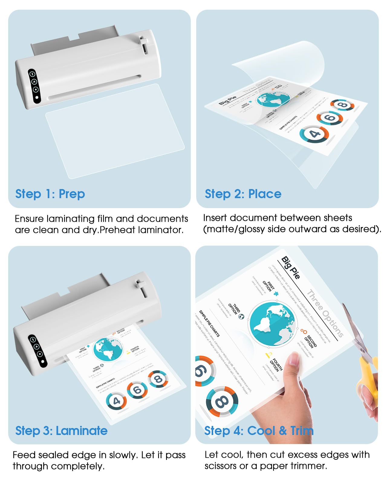 KTRIO 200 Pack Laminating Sheets, Hold 8.5 x 11 Inches, 3 MIL Thermal Laminating Pouches, 9 x 11.5 Laminate Sheets for Laminator, Clear Lamination Sheet Paper, Letter Size, Office School Home Supplies