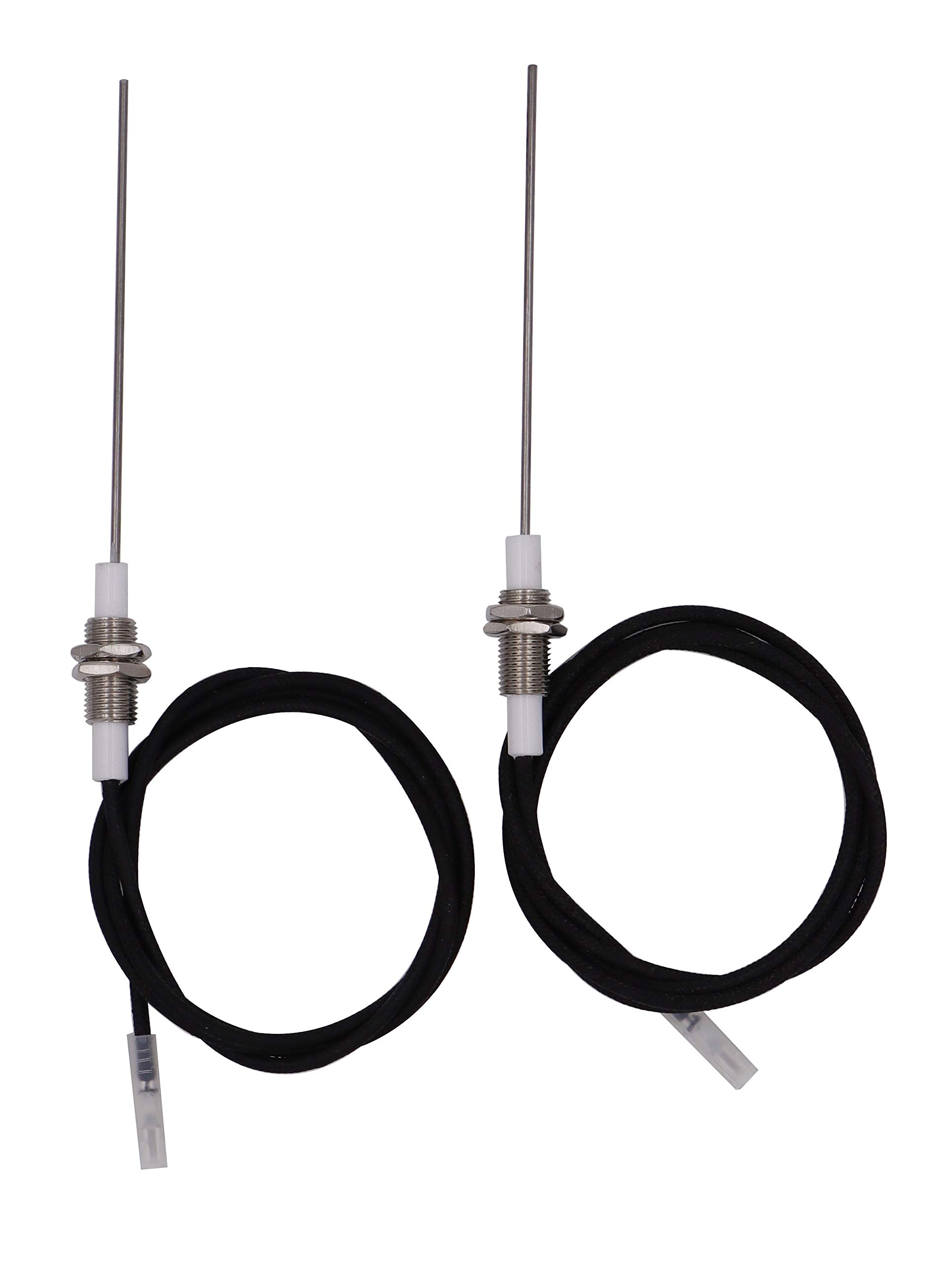 METER STAR 2PCS/LOT M101 Threaded 6.4mm Ceramic Electrode Spark Plug with Wire 900mm with 2.8x0.5 Flat Terminal,Ignition needles and wires used by AA pulse igniter