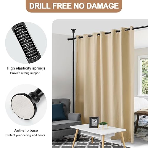 Room Divider Rod, Curtain Rod No Drilling Partition Room Dividers 