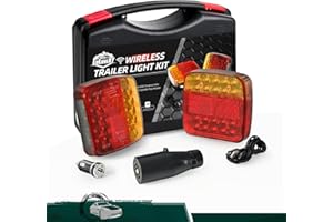 Wireless Trailer Lights, Magnetic LED Rechargeable and Portable Tow Lights Kit for Trucks, RVs, Campers, Boats, Caravans, and