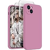 FireNova Designed for iPhone 15 Case, Silicone Upgraded [Camera Protection] Phone Case with [2 Screen Protectors], Soft Anti-Scratch Microfiber Lining Inside, 6.1 inch, Lilac Purple