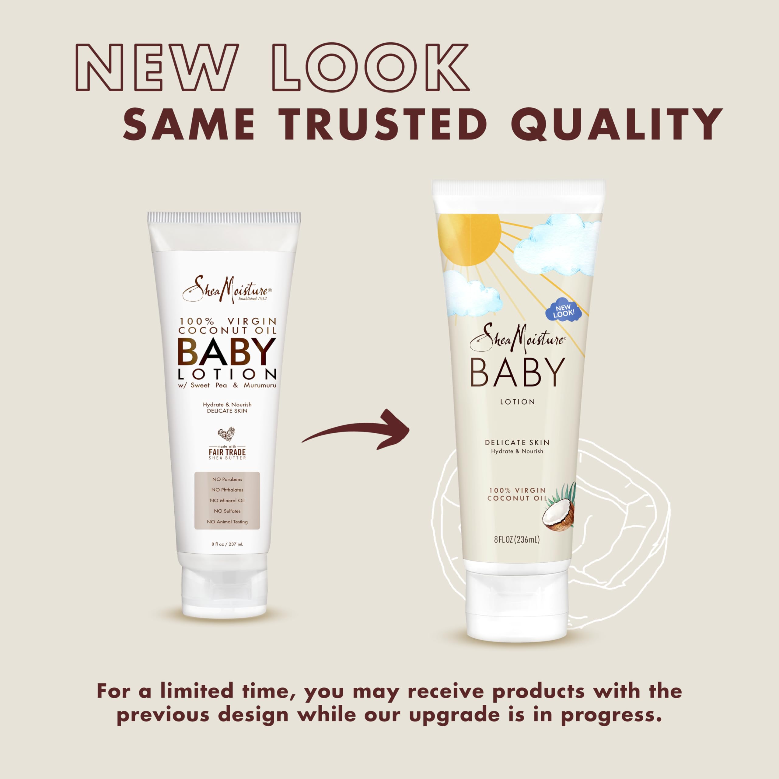 SheaMoisture Baby Lotion 100% Virgin Coconut Oil for Baby Skin Baby Lotion Clear Skin Moisturizer 8 oz