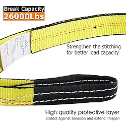 JCHL Recovery Tow Strap with Reinforced Loops