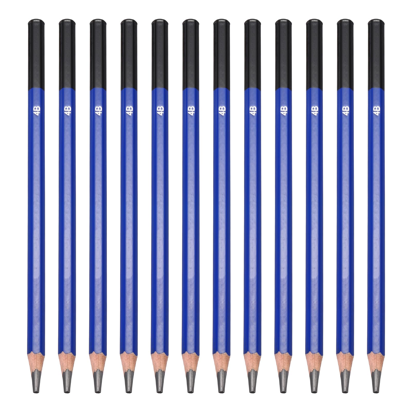 PATIKIL 4B Drawing Pencils, 12PCS Sketch Pencils for Drawing, Art, Sketching, Painting, Writing, 4B Hardness, Black, Wood, Graphite, Pre-sharpened, Ergonomic Grip
