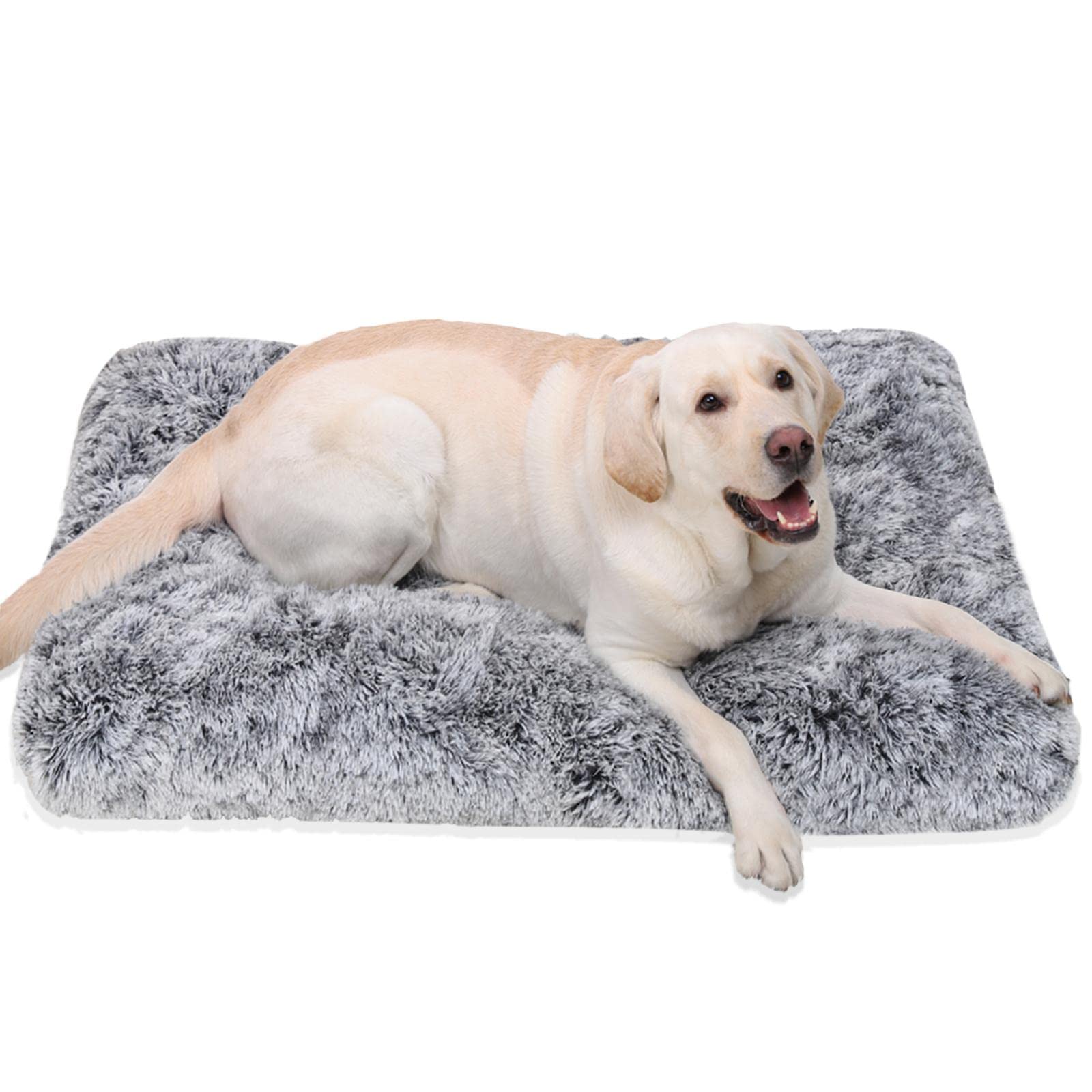 Jaspuriea Medium Dog Bed Washable Dog Crate Mattress Calming Fluffy Anti Anxiety Dog Beds Deluxe Plush Dog Mat with Anti-Slip Bottom,75x50x7cm