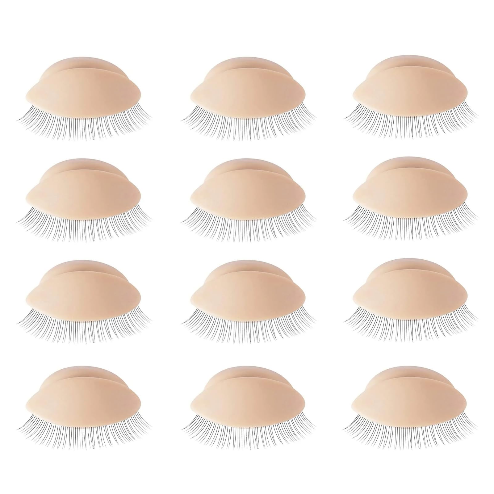 HuYiGGZ 6 Pairs Replacement Eyelids for Mannequin Head Removable Realistic Eyelids with Eyelashes Mannequin Head Eyelids for Eyelash Training Practice Makeup Extension