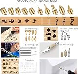 Preciva 45 in 1 Wood Burning Pyrography Kit 60W 31 Tips Orange view 4