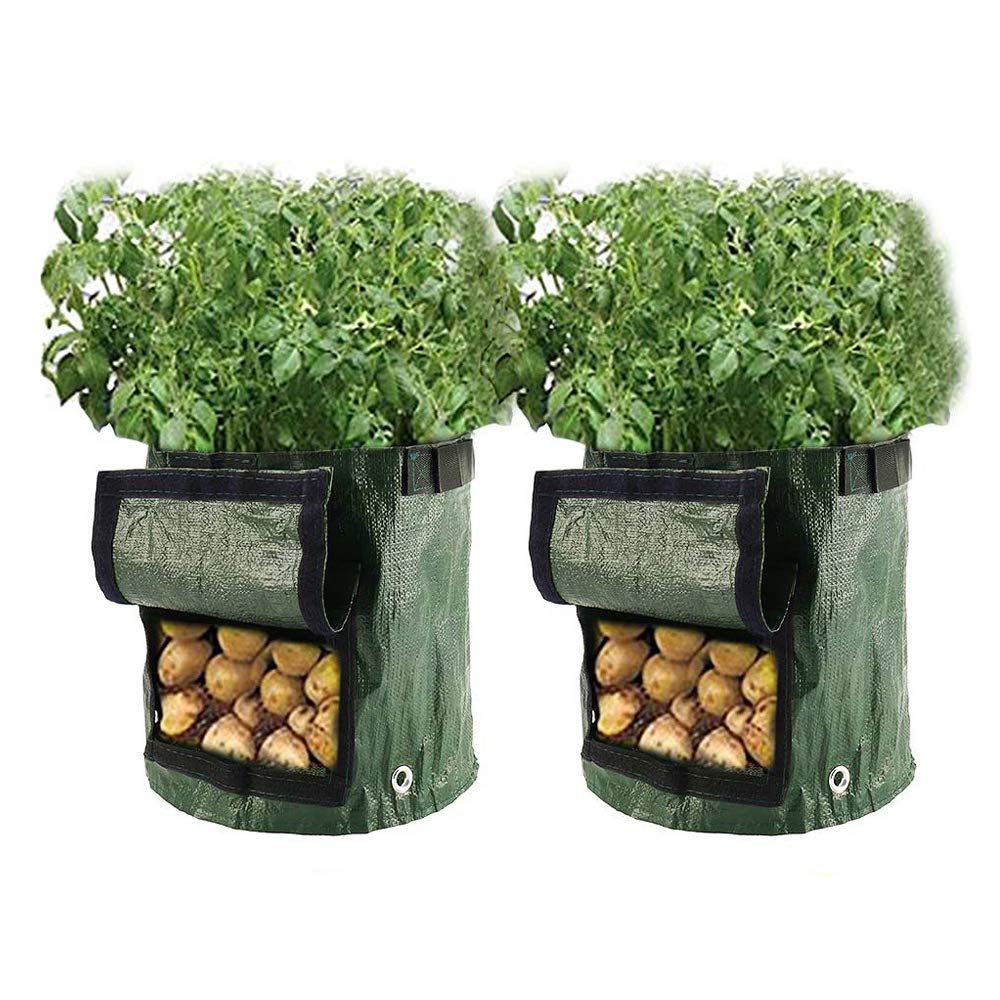 Potato Grow Planter, 2pcs 7Gallon Garden Potato Planter Bag with Flap Window, Large Nursery Pots for Planting Strawberries Vegetables