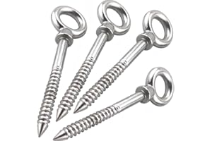Abimars Eye Bolts by Load Capacity 650lbs, 4PCS M8 316 Stainless Steel Eye Hooks Screw in Heavy Duty for Hanging Hammocks, Swing Chairs, Heavy-Duty Suspension