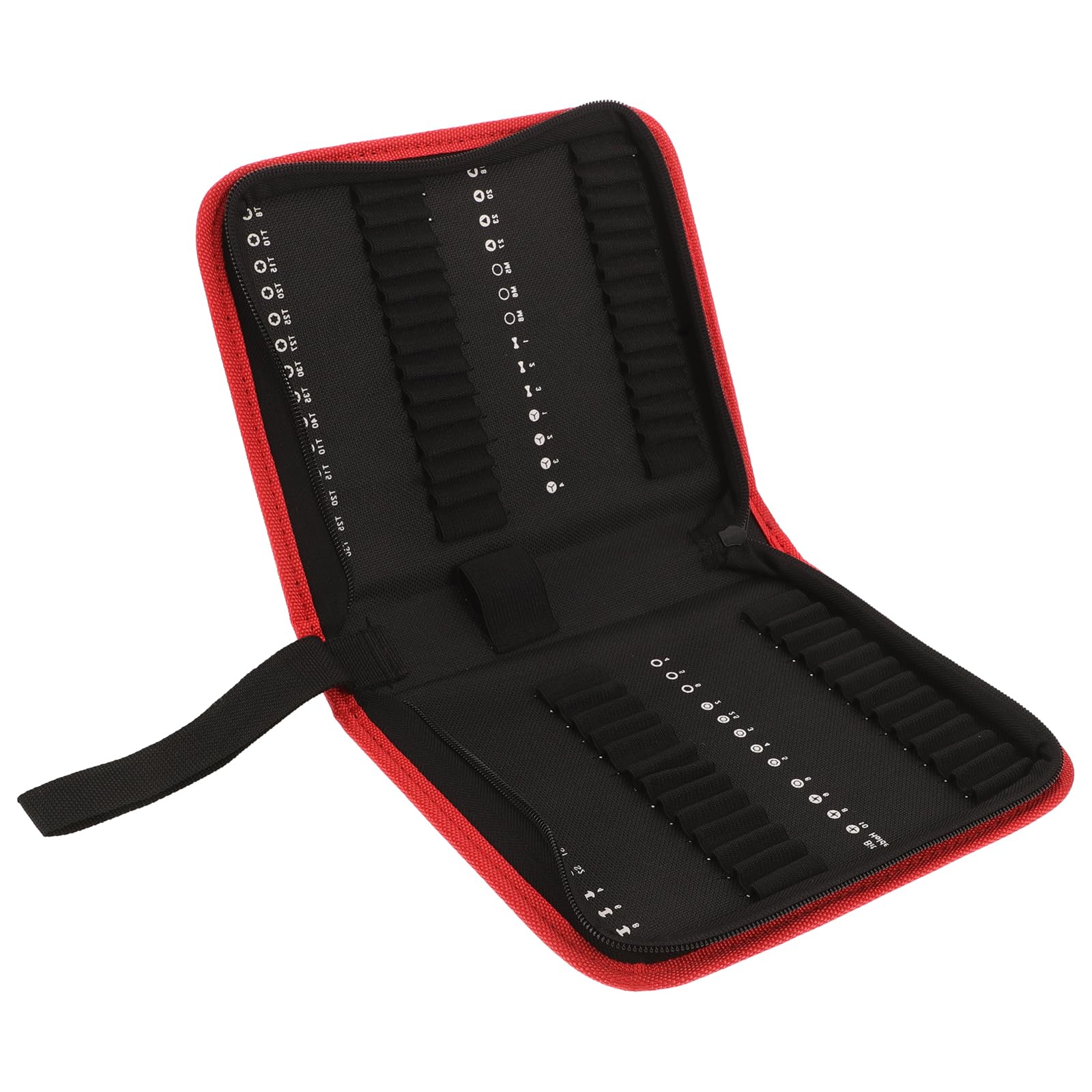 Housoutil Drill Storage Bag Zipper Bit Tool Bag Oxford Cloth Hand Bit Bag Tool Sets Organizer Storage Bag Canvas Tool Organizer with Protective Flap 1