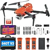 Autel Robotics EVO II Dual 640T V3, 640x512 Thermal Imaging Drone, RemoteID | 0.5'' CMOS&amp;12MP 4K RYYB Sensor,10+ Temp Measurement, D-RI Ranges, Thermal Analysis Tool, for Search/Inspection/Public Safety
