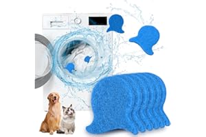 JUGPUN 6 PCS Pet Hair Remover for Laundry – Effectively Removes Fur, Lint & Dander – Reusable, Eco-Friendly Laundry Pet Hair Catcher – Gentle on Clothes, Protects Machine, Easy to Use & Clean (Blue)