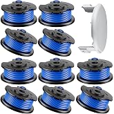 11Pack .065" String Spool Compatible with Hart Auto-Feed String Trimmer Cordless Trimmers and Cover Cap Replacement Part,Replacement Hart Auto-Feed Pre-Wound Spool Line each 11ft (10Spools, 1Cap)