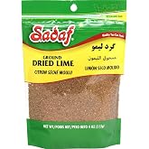 Sadaf Ground Dried Lime - Limoo Omani - Dried Lime Powder for Cooking &amp; Food Flavoring - Lime Grounded - Kosher &amp; Vegetarian - 4 oz Resealable Bag