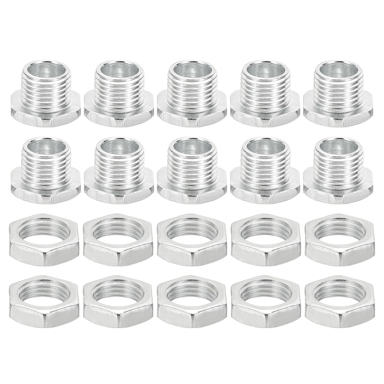 PATIKIL M10x10mm Hex Bolts and Nuts Kit, 10 Set Fine Thread Hollow Screws Assortment Hexagon Head Screw Through Hole Bolt Chandelier Fasteners