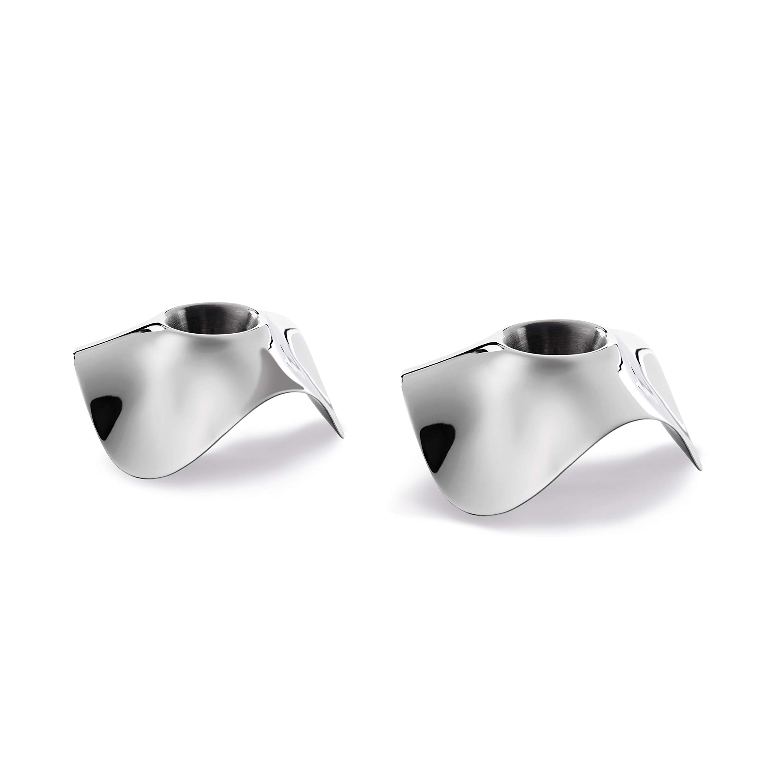 Robert Welch Drift Candle Holder, Set of 2. Made from Stainless Steel