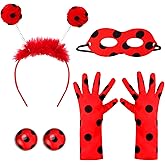 Yewong Ladybug Bopper Antenna Headband and Masks - Ladybug Wings Costume Set for Kids Halloween and Christmas Party