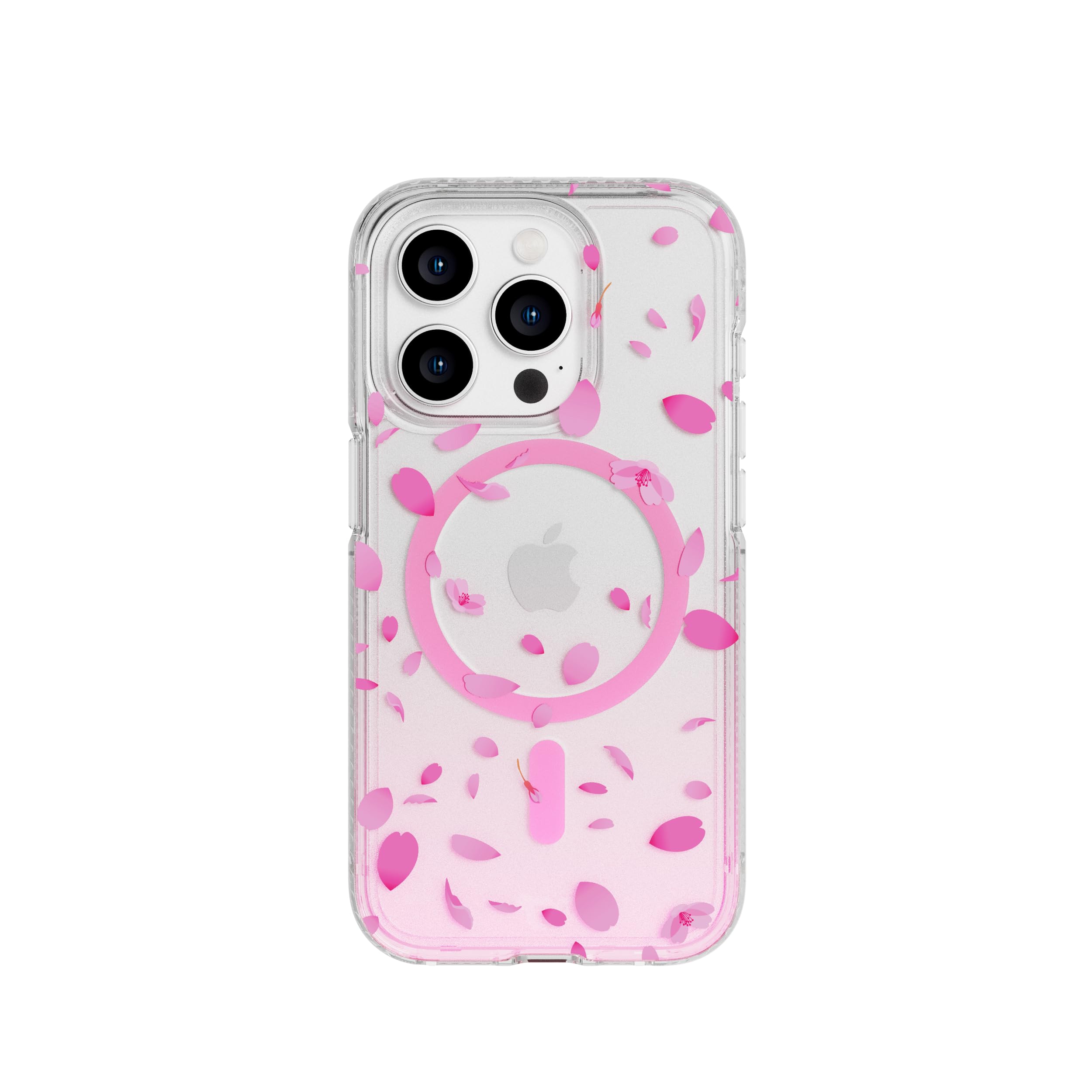 Tech21 FlexQuartz phone case for iPhone 15 Pro - Compatible with MagSafe - 15x Military Standard Protection - Cherry Blossom Design