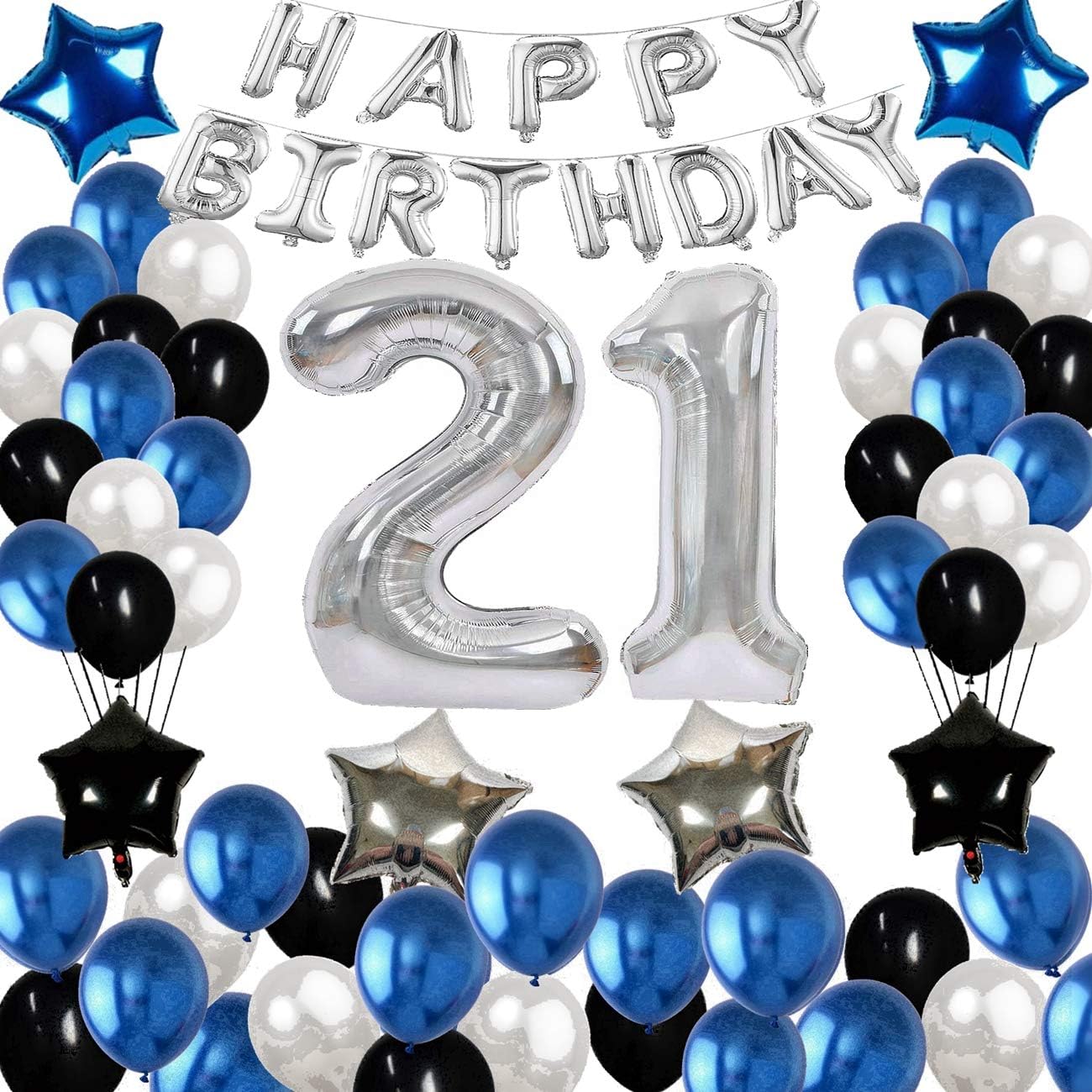 21st birthday balloons for him