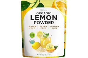 Gya Tea Co Lemon Powder 1.1lb (17.64 Oz) - USDA Organic 100% Fresh Natural Consistent Lemon Taste, No Sugar & Additives - Great Flavor For Drinks, Baking - Non-GMO, Filler Free, Vegan-Friendly