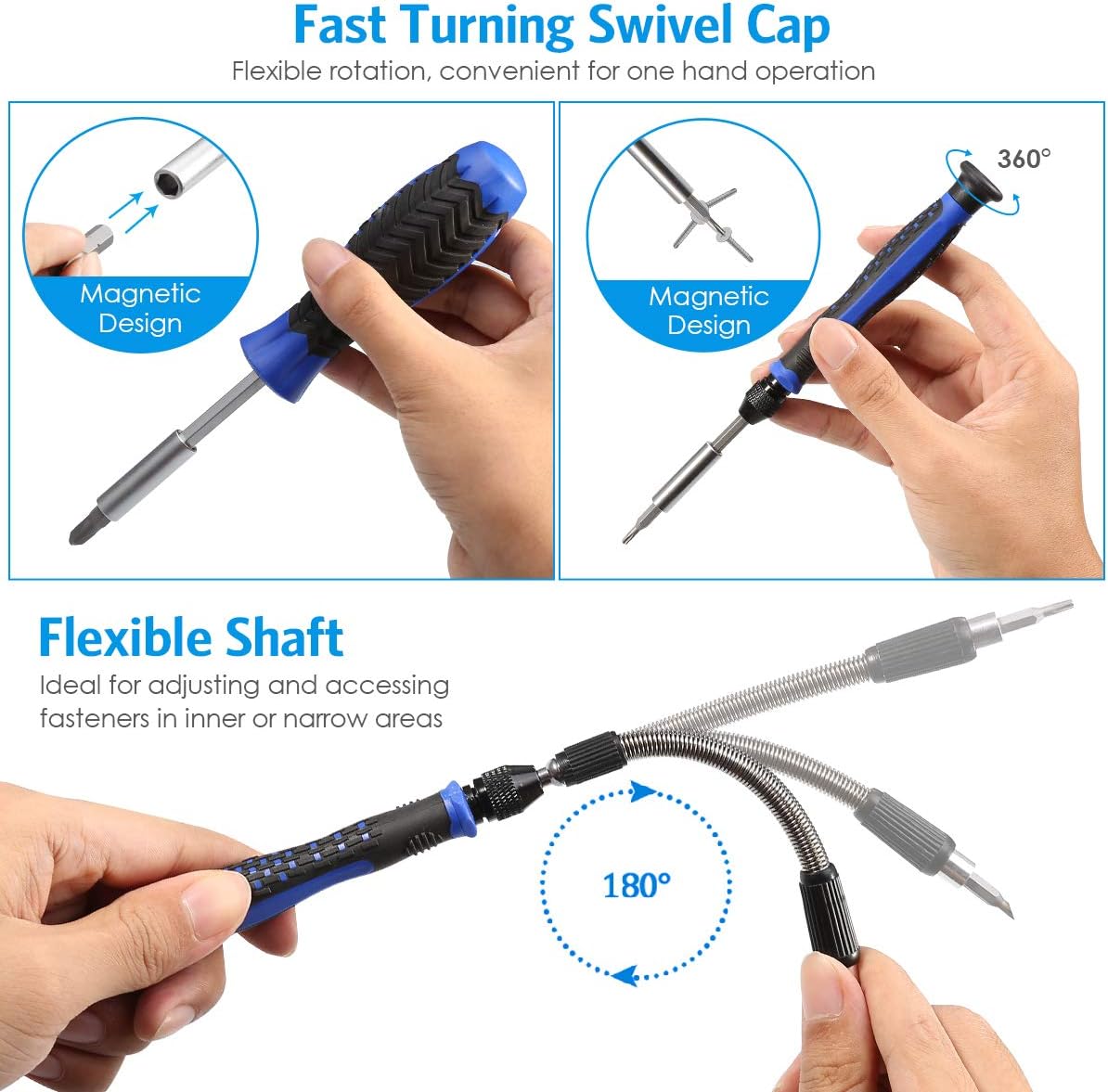 ORIA Precision Screwdriver Set (Newest) 172 in 1 with 112 bits and 44 1/4 Inch Bits Repair Tool Kit Magnetic Screwdriver Kit with Portable Bag for Electronics Computer PC iPhone Jewelers Game Console - - 