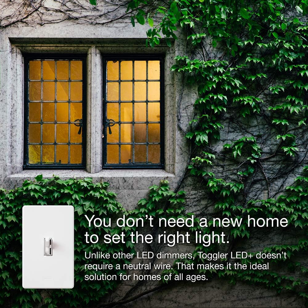Lutron Ariadni/Toggler LED+ Dimmer | 150-Watt, Single-Pole/3-Way | AYCL-153P-WH | White - Wall Dimmer Switches - 