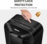 Fellowes LX50 Paper Shredder 9 Sheet Cross Cut 4x37mm 17L Bin Black view 4