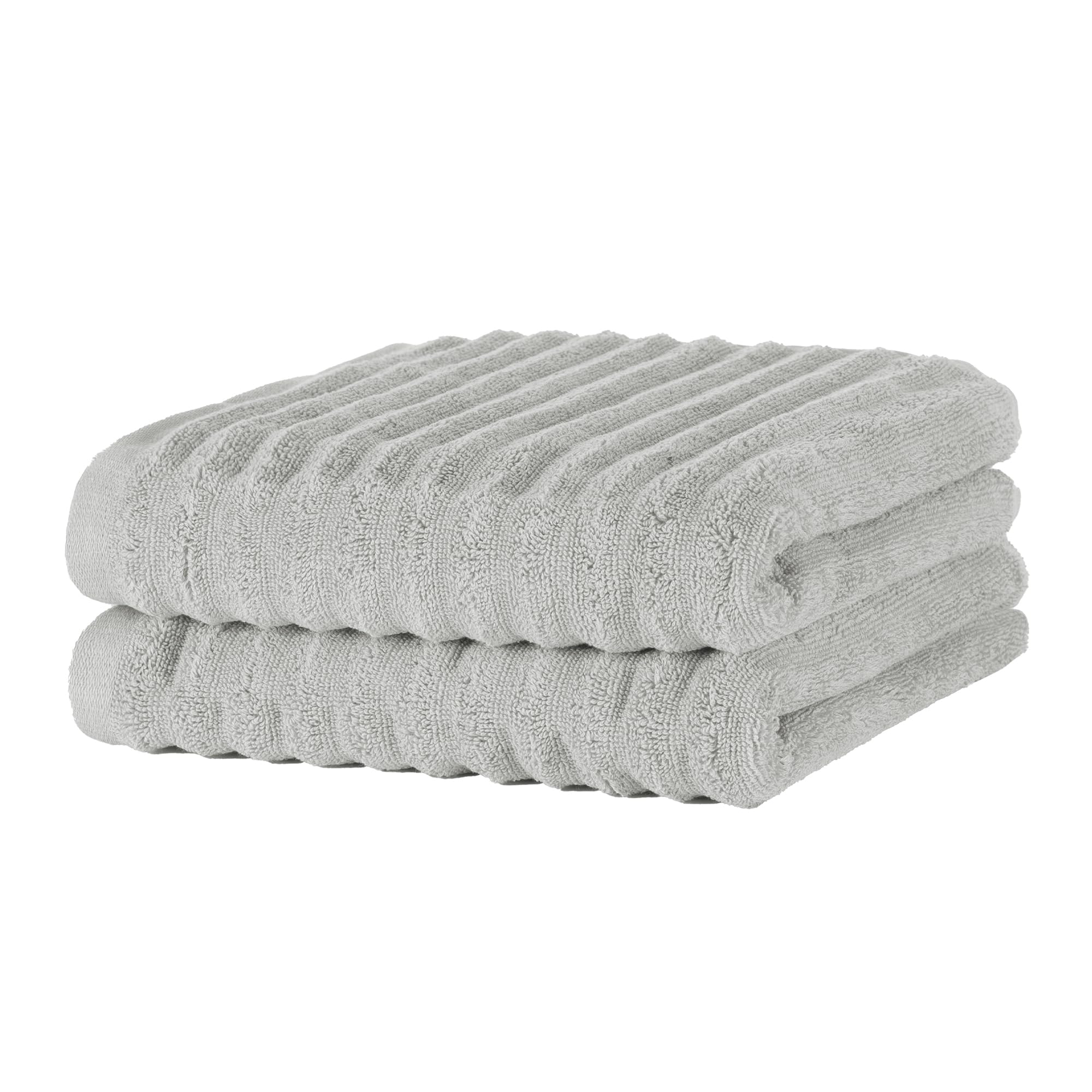 Merana OSLO towel set | quick-drying, soft & lint-free | terry luxury quality | 100% cotton terrycloth | OEKO-TEX | 590 GSM | hand towel & hair towel | Light gray (2 x towels 50x100cm)