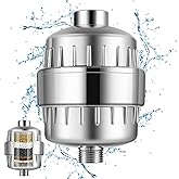 IBGBYAS 20 Stage Shower Filter, Powerful Shower Head Water Filter for Hard Water, Showerhead Filters to Remove Chlorine Toxic Chemicals & Improve Water Efficiently, Good for Health, Easy to Install