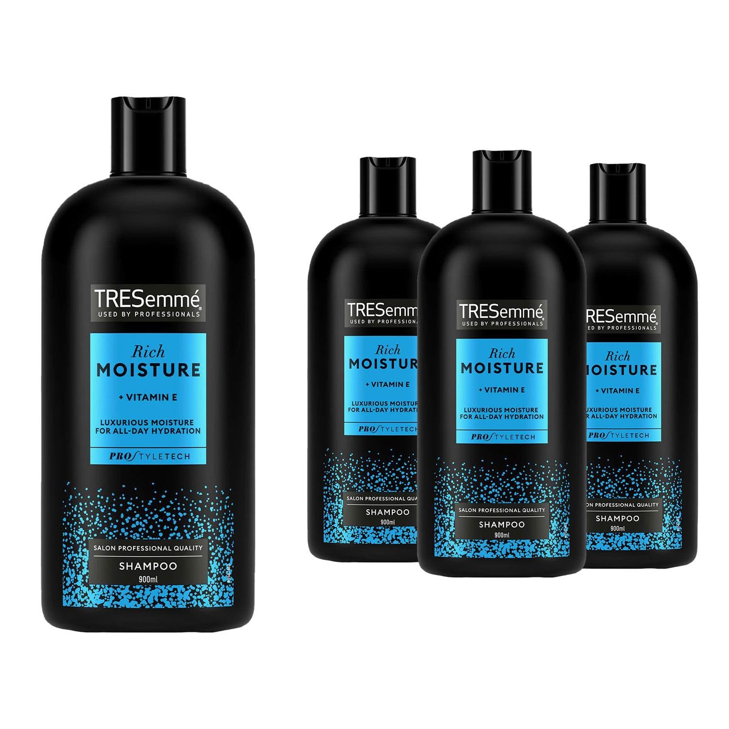 Tresemme Shampoo For Men And Women With Damaged And Dry Hair, Pack of 4 x 900ml - With Vitamin E