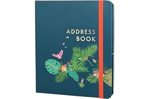 Boxclever Press Large Address Book. Address Book with Alphabetical Tabs and 432 Spaces. Hardcover Address Books with Change of Address Labels, Birthday & Christmas Card Sections. 8.5 x 7.5ins