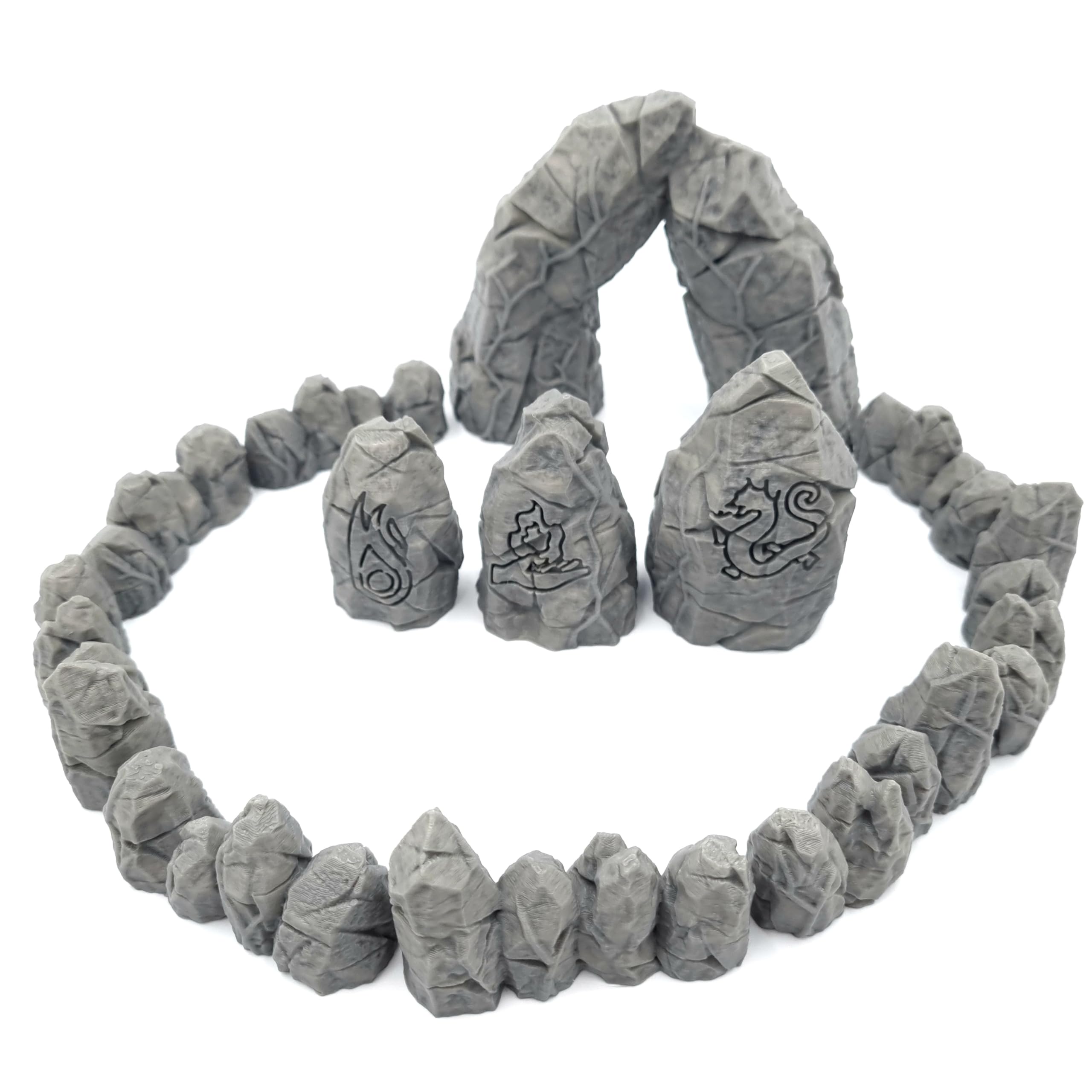 QP3D - Celtic Rune Rocks - Scatter Terrain Scenery for Tabletop & RPG 28-32mm Miniatures Wargames, Props DnD D&D, 3D Printed and Paintable