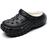 Kids Fur Lined Clogs Garden Shoes for Boys Girls Fashions Winter Warm Plush Home Slippers Slip On Indoor Outdoor Fleece Lined Mules