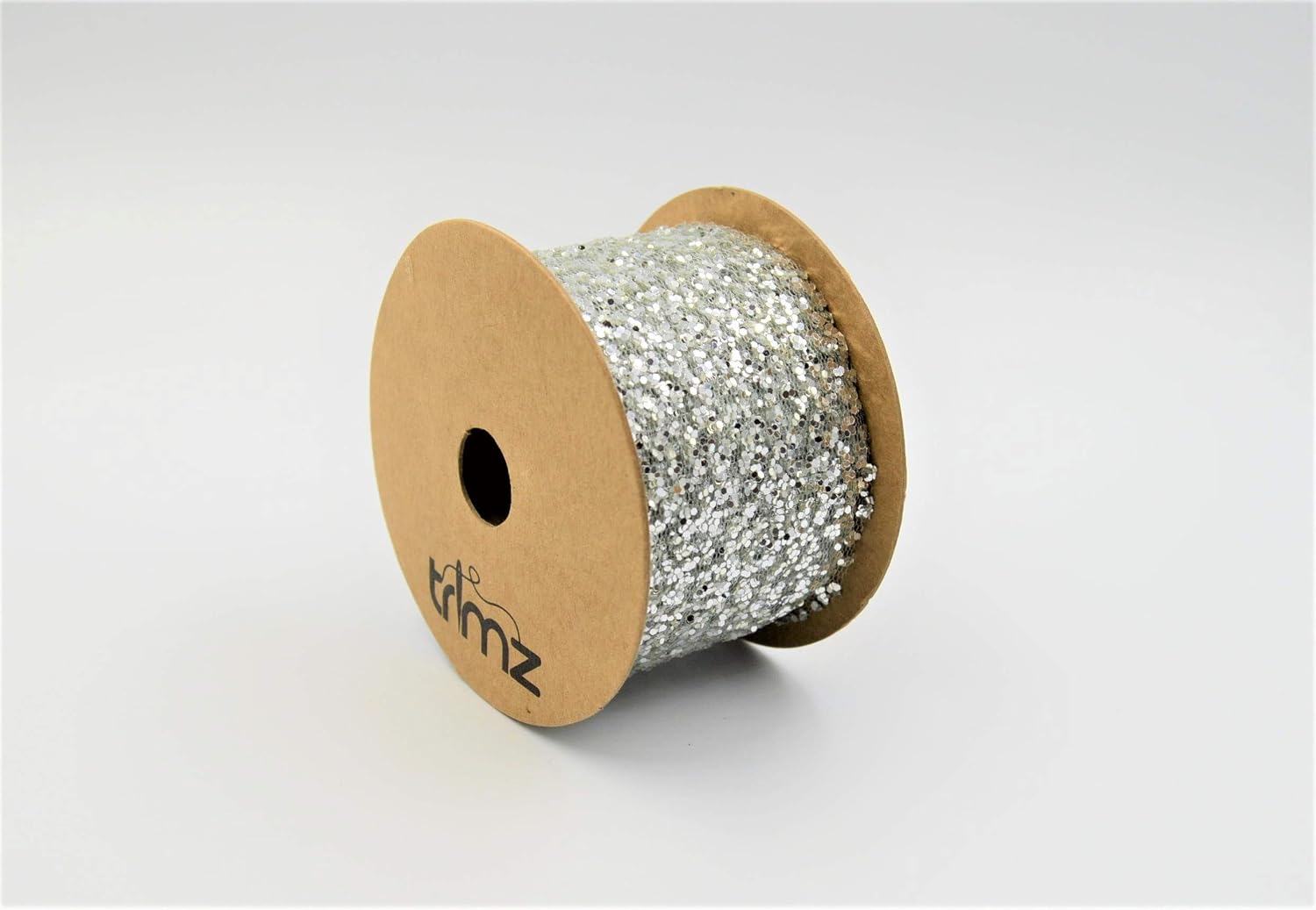 Trimz Glitter Crystal Spotted Organza Sheer Mesh Ribbon, Silver, 50mm x 5m, Trimz50GLIT5, Silver Glitter - Image 3
