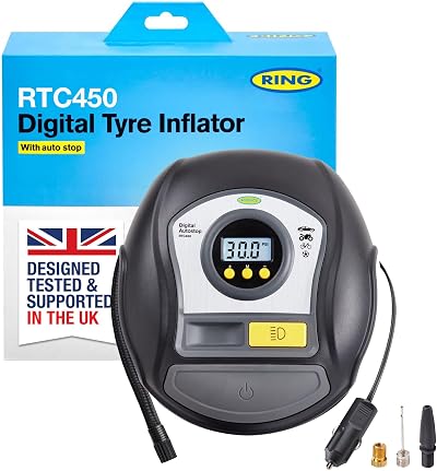 Ring 450 Digital Tyre Inflator Auto-Stop PSI BAR kPa LED Light