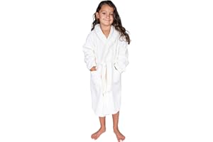 BAGNO MILANO Organic Turkish Cotton Kids Bathrobe, Soft Terry Cotton-Acrylic Hooded Towel Robe for Boys, Girls