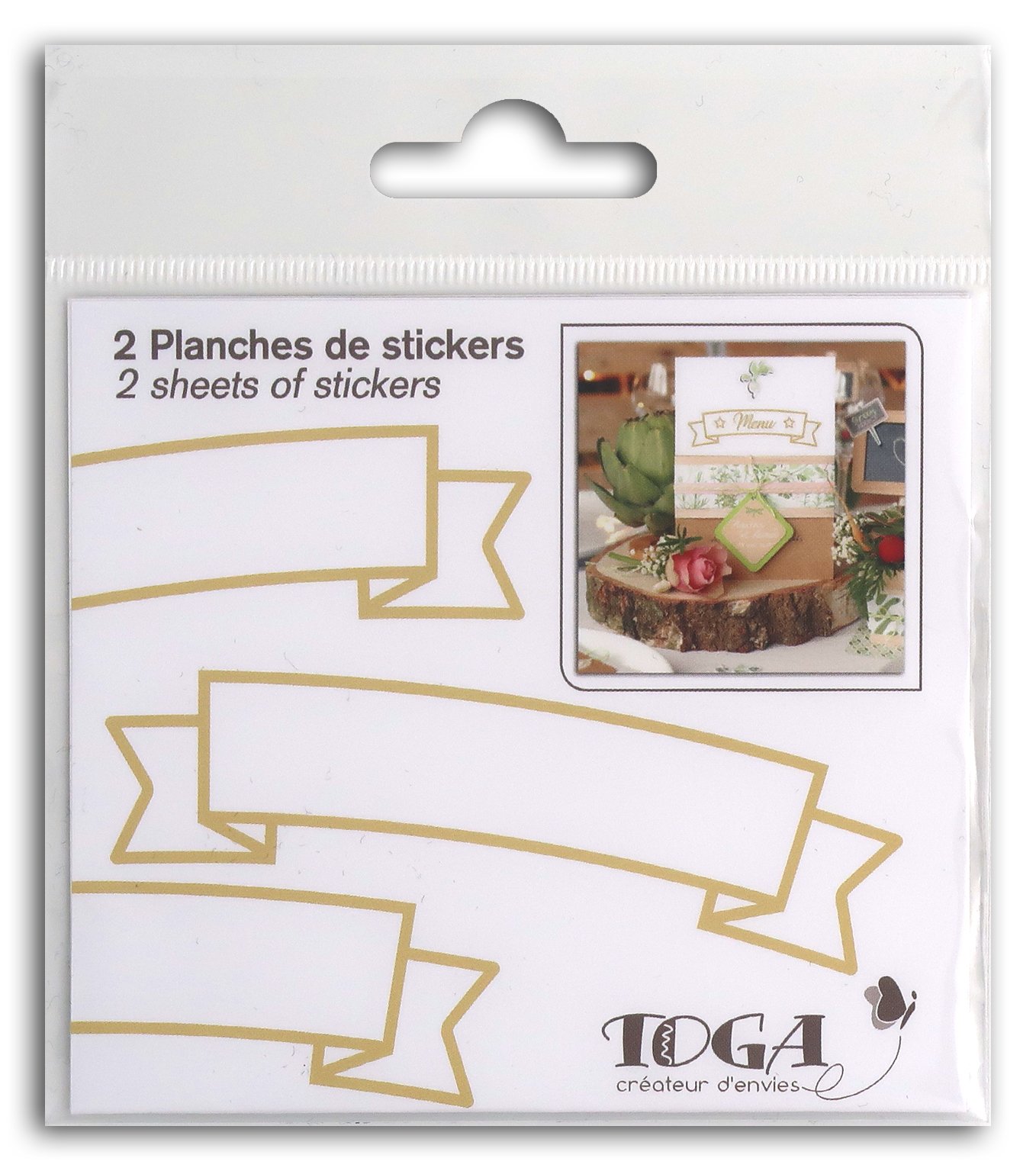 Toga D.I.Y 2 sheets of stickers, Paper, Gold, 10 x 10 x 0.1 cm