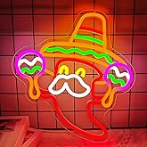 Ajoyferris Mexican Neon Sign Dimmable Fiesta Party Neon Lights Taco Party Neon Light Sign Cinco De Mayo Led Sign for 5 De Mayo Mexican Party Decorations Gifts