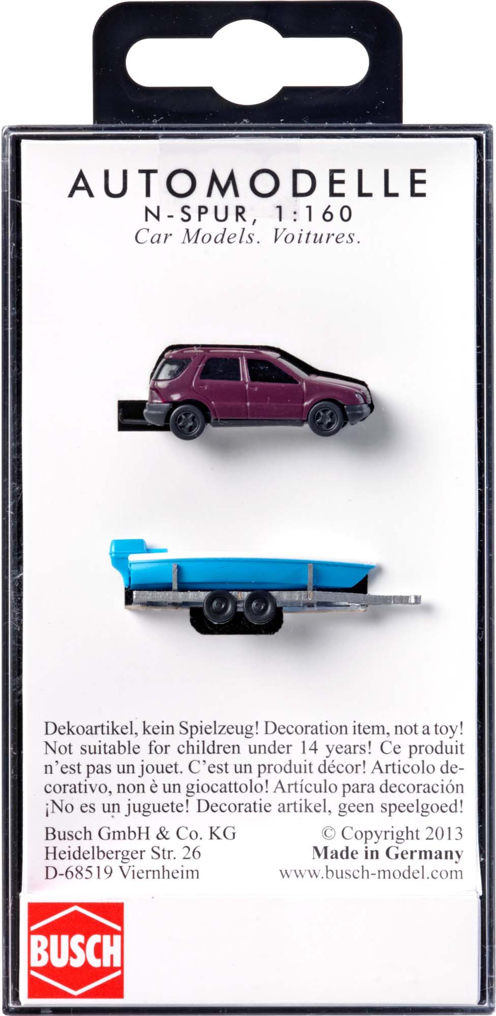 Busch 8334 Mercedes M Class with Boat, Vehicle