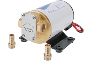 YaeMarine 12V 3.2GPM (12.0LPM) Oil Pump Turbo Pump Oil Scavenge Pump Impellor Gear Pump Self Priming Reversible for Diesel Lu